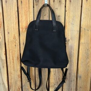 Coach Vintage Mercer Black Canvas Backpack With Leather Trim